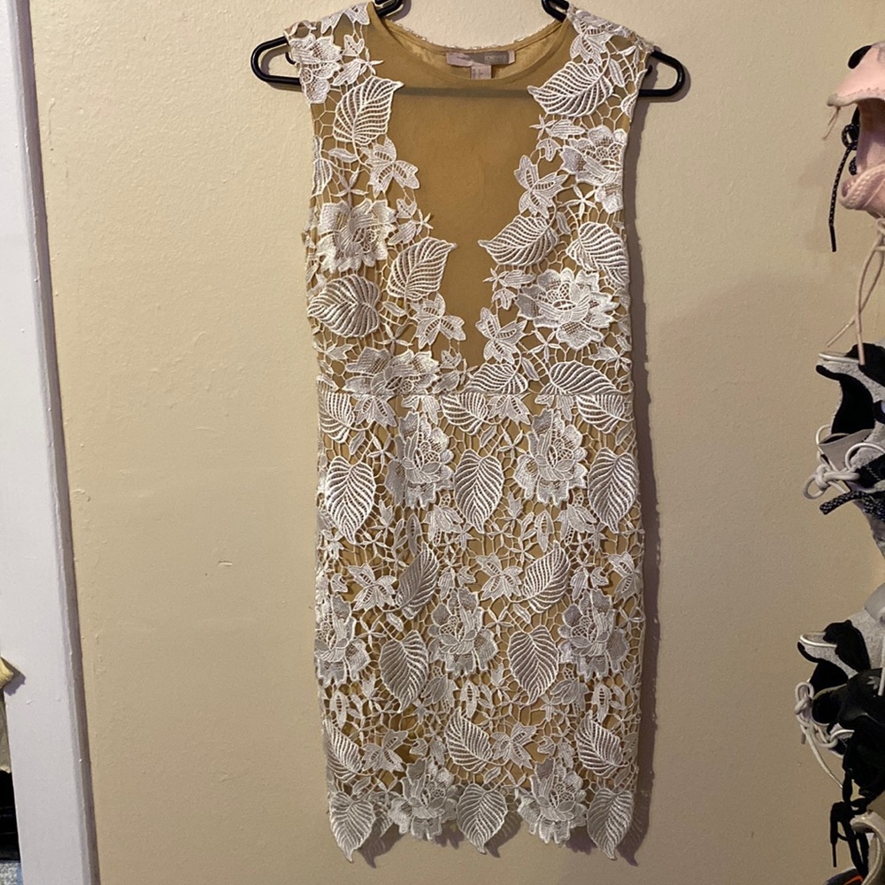 Forever 21 lace dress with skin toned mesh inner lining